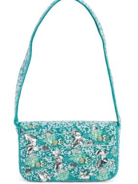 Turquoise Fish Beaded Bag